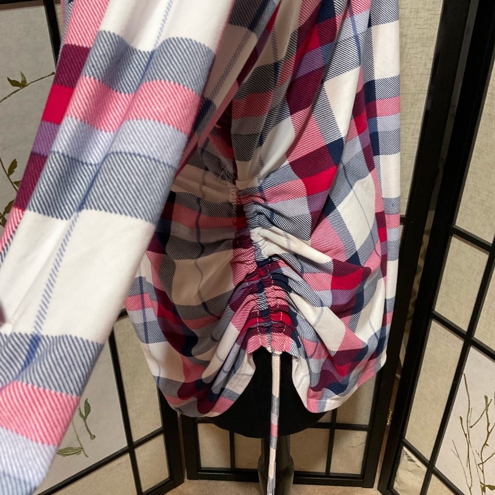 Kristin Nicole Plaid Button-Up Shirt in Pink and Blue - Picture 5 of 8